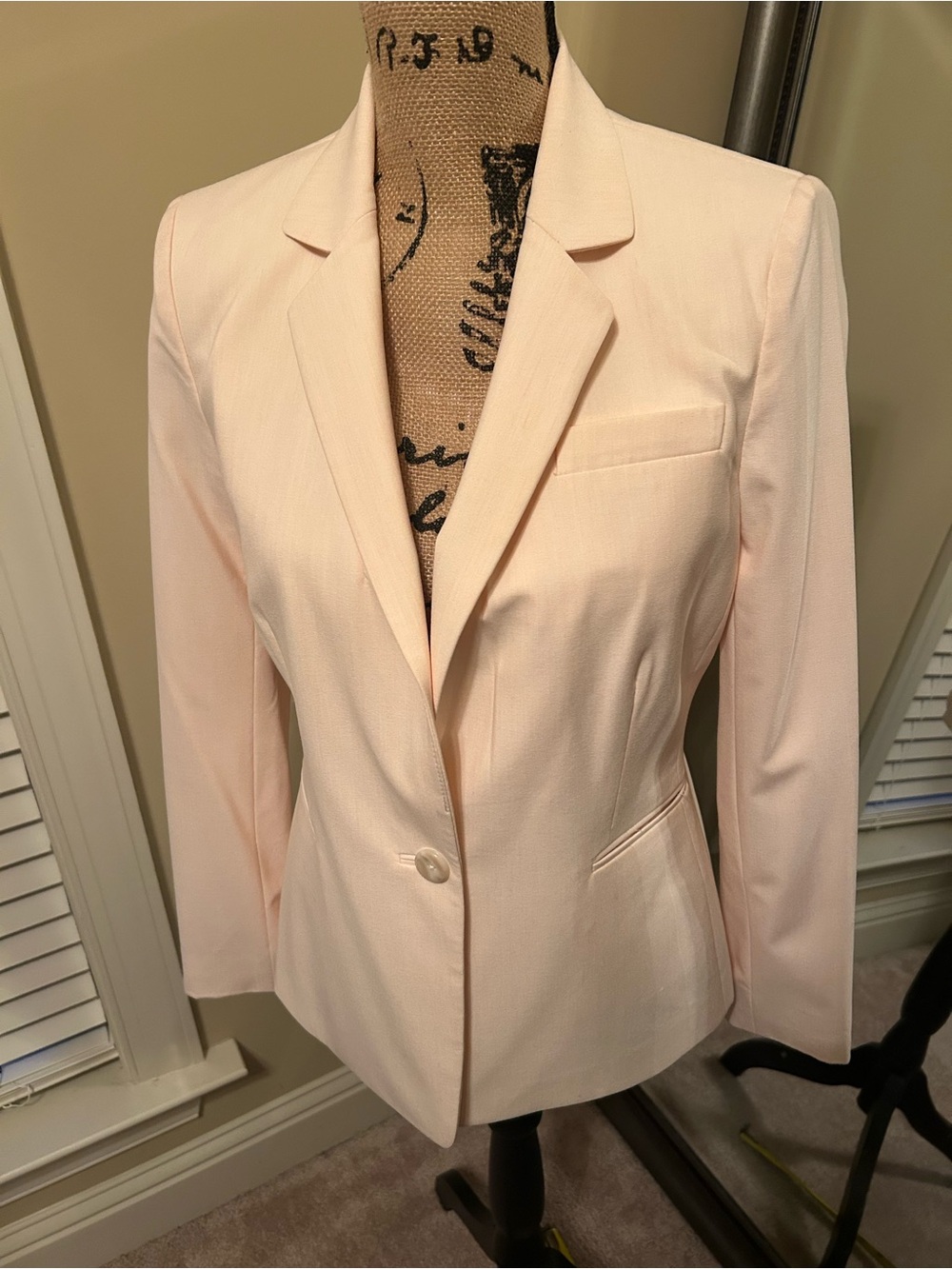 Women's Pale Pink 3 Piece Suit (Tailored Blazer, Skirt and Pants)